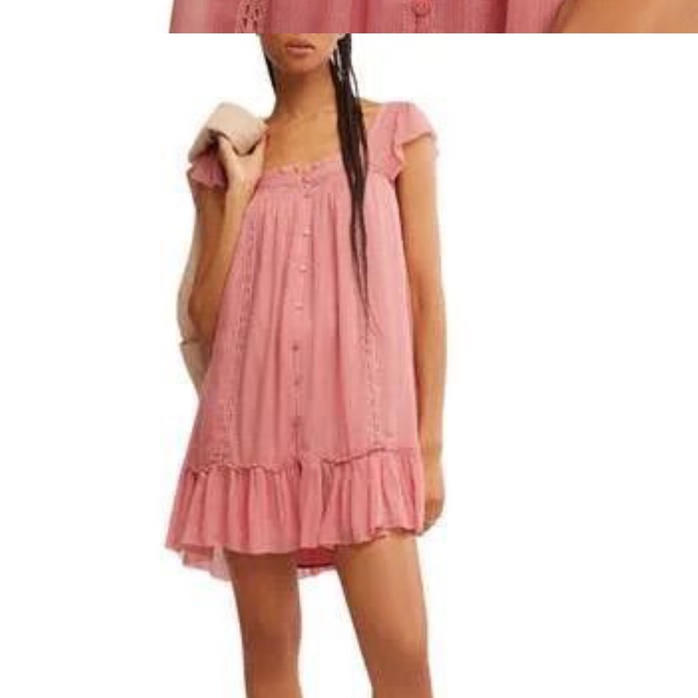 Free People Olivia BabyDoll dress. Pink